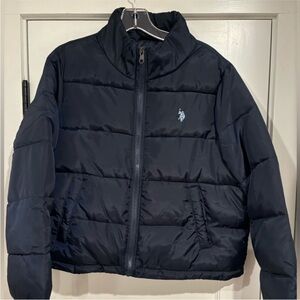 U.S. Polo Association NEW Puffer Coat Navy Boys Large Zip Front Pockets Toggles